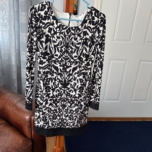Cache Monochrome Long Sleeve Dress